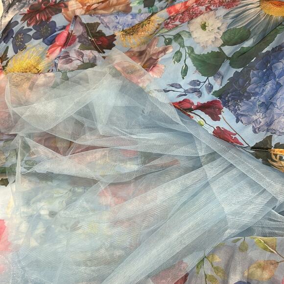 Audrey Parks Francesca’s Alahna Strap Light Blue Floral Maxi Dress Size Medium - Picture 9 of 12